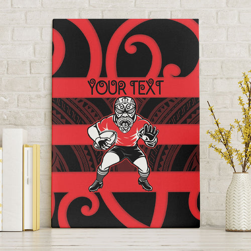 Canterbury Custom Rugby New Zealand Canvas Wall Art Aotearoa Maori Pukana Tiki Mascot