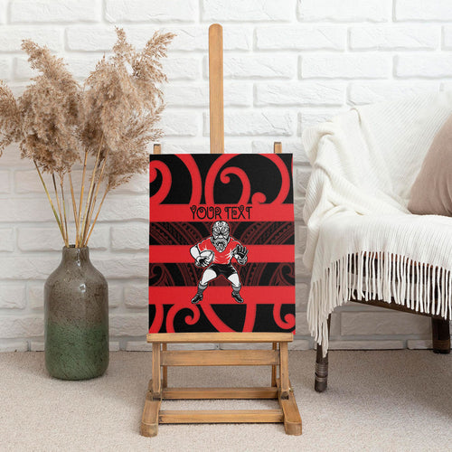 Canterbury Custom Rugby New Zealand Canvas Wall Art Aotearoa Maori Pukana Tiki Mascot