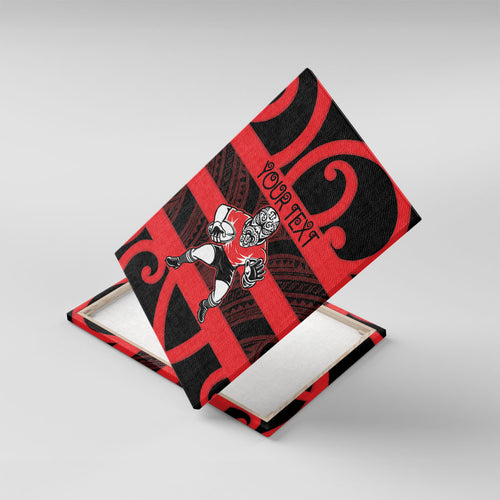 Canterbury Custom Rugby New Zealand Canvas Wall Art Aotearoa Maori Pukana Tiki Mascot