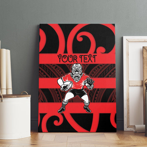 Canterbury Custom Rugby New Zealand Canvas Wall Art Aotearoa Maori Pukana Tiki Mascot