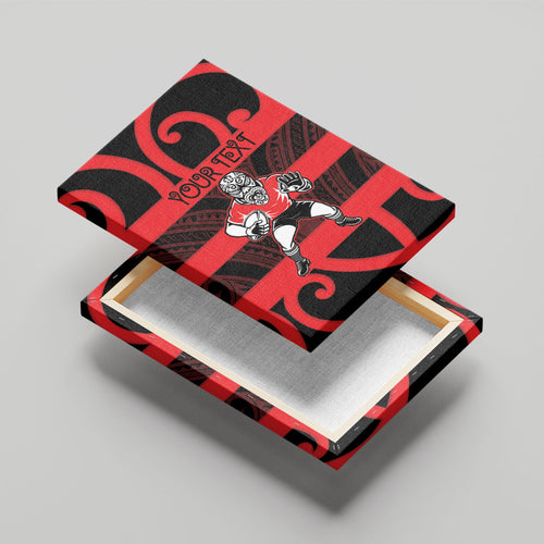 Canterbury Custom Rugby New Zealand Canvas Wall Art Aotearoa Maori Pukana Tiki Mascot