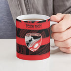 Canterbury Custom Rugby New Zealand Ceramic Mug Aotearoa Maori Pukana Tiki Mascot