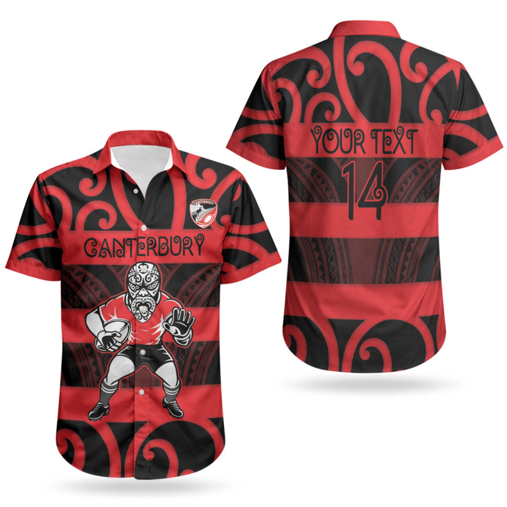 Canterbury Custom Rugby New Zealand Couples Matching Summer Maxi Dress and Hawaiian Shirt Aotearoa Maori Pukana Tiki Mascot