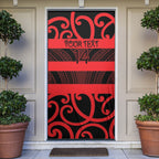 Canterbury Custom Rugby New Zealand Door Cover Aotearoa Maori Pukana Tiki Mascot