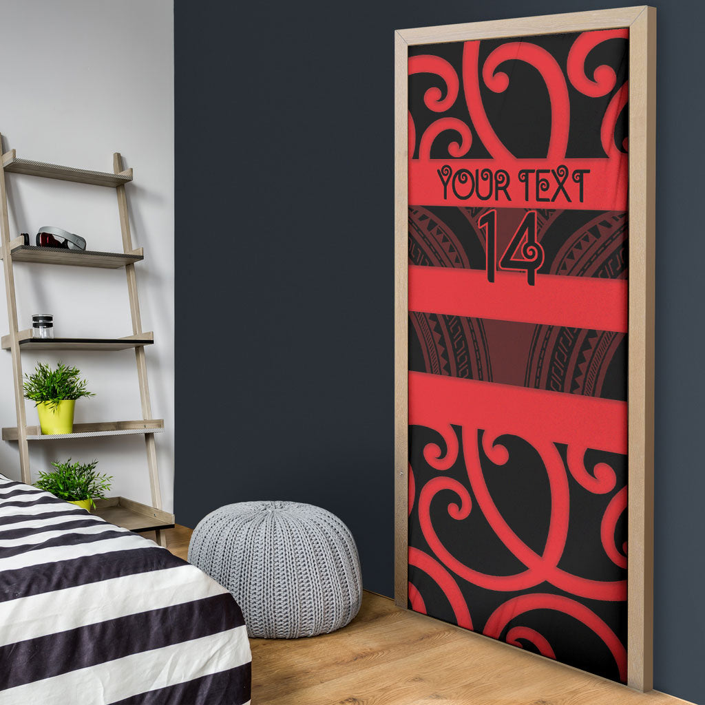 Canterbury Custom Rugby New Zealand Door Cover Aotearoa Maori Pukana Tiki Mascot