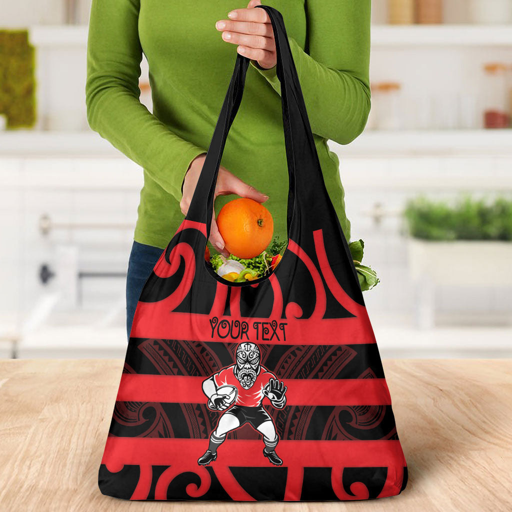 Canterbury Custom Rugby New Zealand Grocery Bag Aotearoa Maori Pukana Tiki Mascot