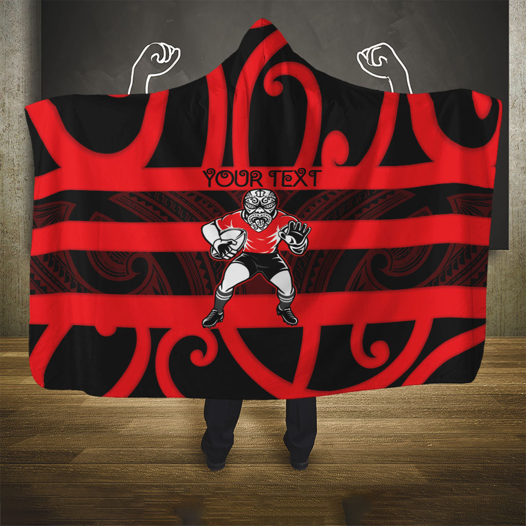 Canterbury Custom Rugby New Zealand Hooded Blanket Aotearoa Maori Pukana Tiki Mascot