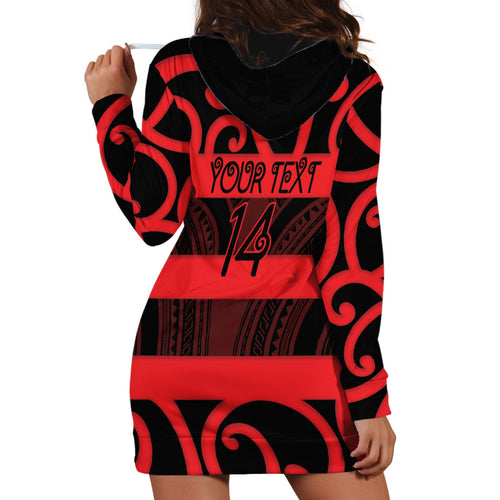 Canterbury Custom Rugby New Zealand Hoodie Dress Aotearoa Maori Pukana Tiki Mascot