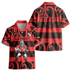 Canterbury Custom Rugby New Zealand Kid Hawaiian Shirt Aotearoa Maori Pukana Tiki Mascot
