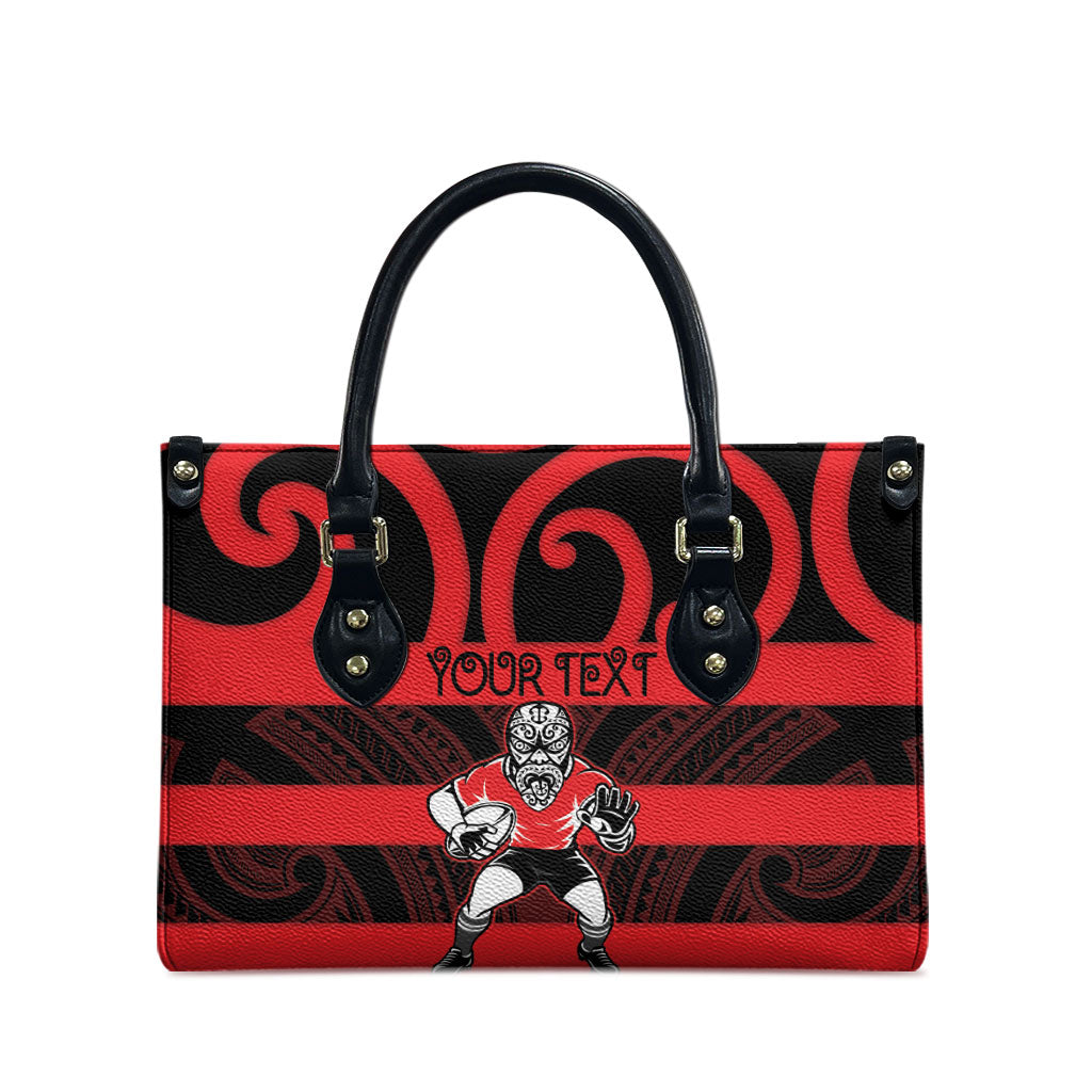 Canterbury Custom Rugby New Zealand Leather Bag Aotearoa Maori Pukana Tiki Mascot