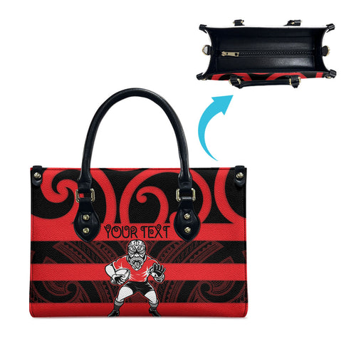 Canterbury Custom Rugby New Zealand Leather Bag Aotearoa Maori Pukana Tiki Mascot