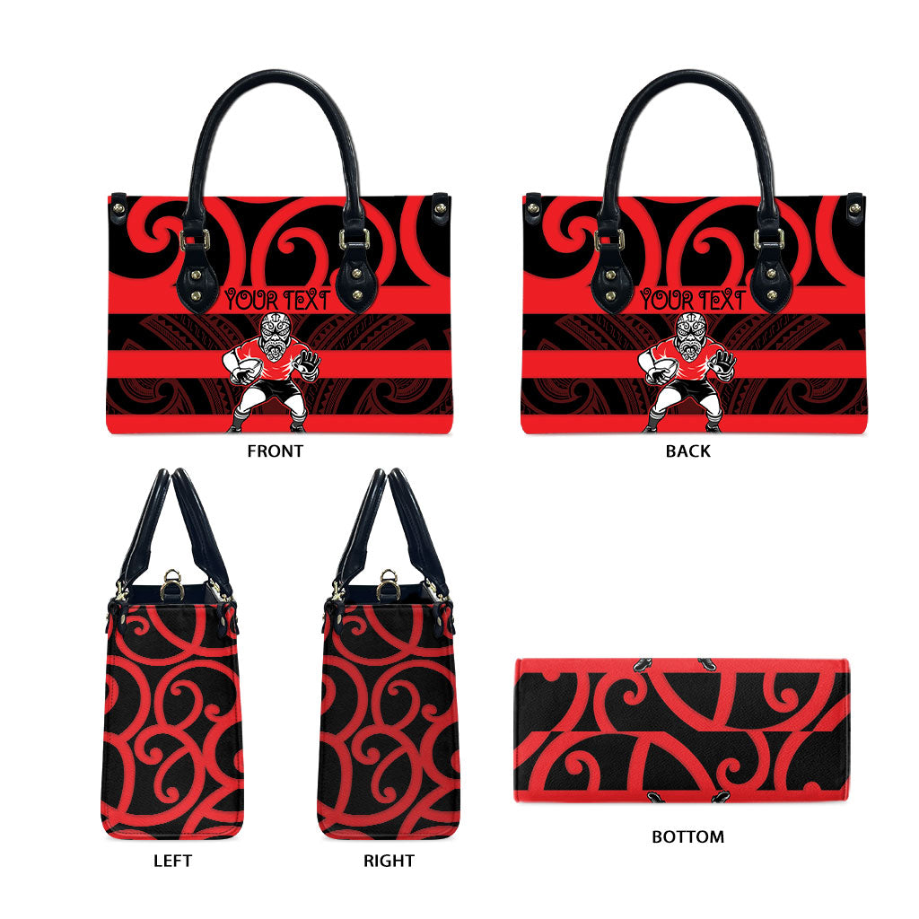 Canterbury Custom Rugby New Zealand Leather Bag Aotearoa Maori Pukana Tiki Mascot