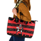 Canterbury Custom Rugby New Zealand Leather Tote Bag Aotearoa Maori Pukana Tiki Mascot