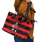 Canterbury Custom Rugby New Zealand Leather Tote Bag Aotearoa Maori Pukana Tiki Mascot