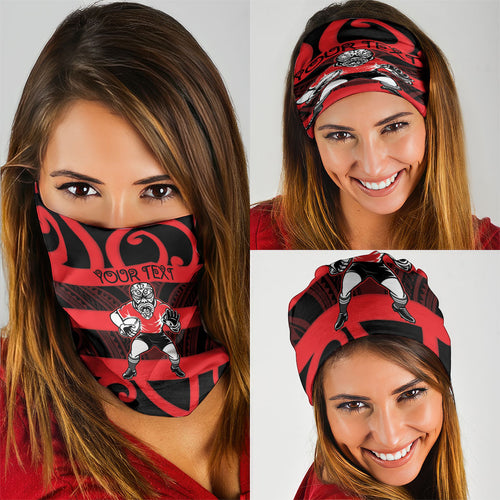Canterbury Custom Rugby New Zealand Neck Gaiter Aotearoa Maori Pukana Tiki Mascot