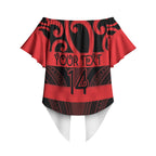 Canterbury Custom Rugby New Zealand Off Shoulder Wrap Waist Top Aotearoa Maori Pukana Tiki Mascot