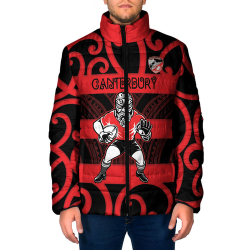 Canterbury Custom Rugby New Zealand Padded Jacket Aotearoa Maori Pukana Tiki Mascot