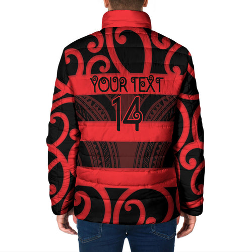 Canterbury Custom Rugby New Zealand Padded Jacket Aotearoa Maori Pukana Tiki Mascot