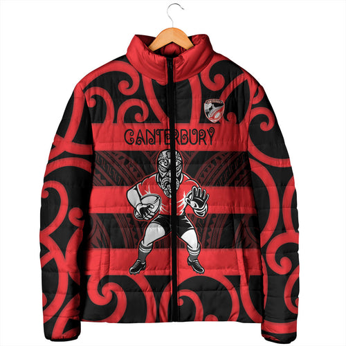 Canterbury Custom Rugby New Zealand Padded Jacket Aotearoa Maori Pukana Tiki Mascot