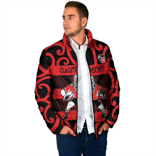 Canterbury Custom Rugby New Zealand Padded Jacket Aotearoa Maori Pukana Tiki Mascot