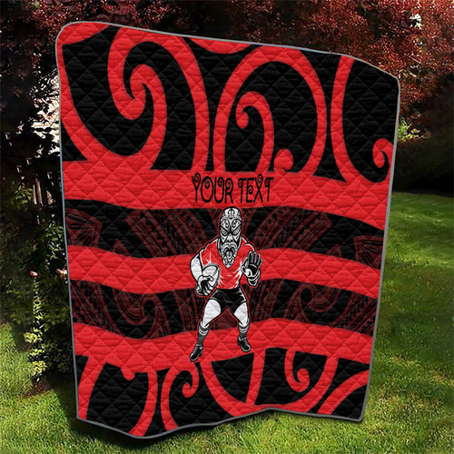 Canterbury Custom Rugby New Zealand Quilt Aotearoa Maori Pukana Tiki Mascot