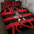Canterbury Custom Rugby New Zealand Quilt Bed Set Aotearoa Maori Pukana Tiki Mascot