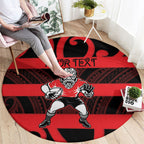 Canterbury Custom Rugby New Zealand Round Carpet Aotearoa Maori Pukana Tiki Mascot