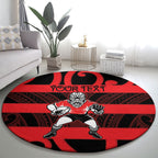 Canterbury Custom Rugby New Zealand Round Carpet Aotearoa Maori Pukana Tiki Mascot