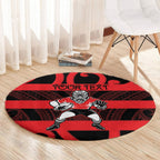 Canterbury Custom Rugby New Zealand Round Carpet Aotearoa Maori Pukana Tiki Mascot