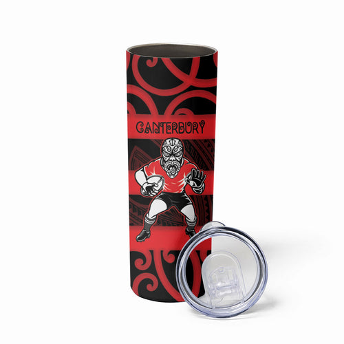 Canterbury Custom Rugby New Zealand Skinny Tumbler Aotearoa Maori Pukana Tiki Mascot