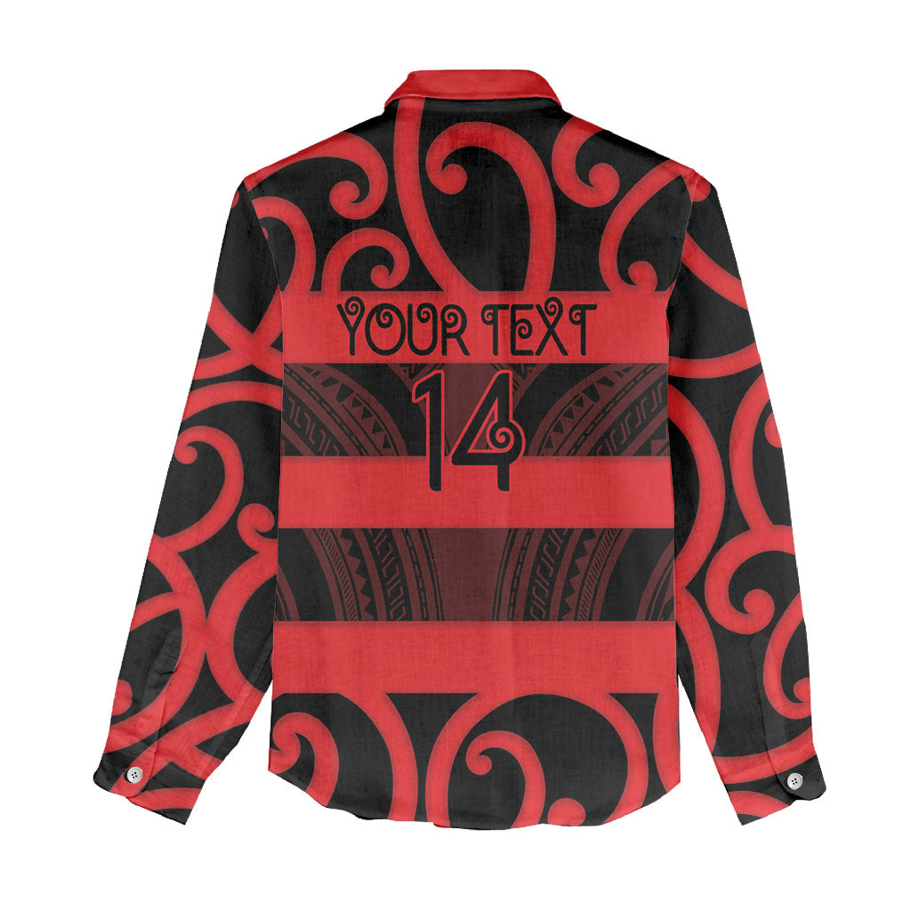 Canterbury Custom Rugby New Zealand Women Casual Shirt Aotearoa Maori Pukana Tiki Mascot
