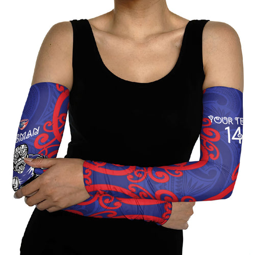 Tasman Custom Rugby New Zealand Arm Sleeves Aotearoa Maori Pukana Tiki Mascot