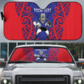 Tasman Custom Rugby New Zealand Auto Sun Shade Aotearoa Maori Pukana Tiki Mascot