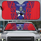 Tasman Custom Rugby New Zealand Auto Sun Shade Aotearoa Maori Pukana Tiki Mascot