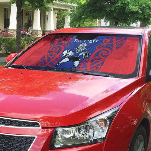 Tasman Custom Rugby New Zealand Auto Sun Shade Aotearoa Maori Pukana Tiki Mascot
