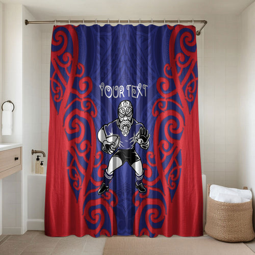 Tasman Custom Rugby New Zealand Bathroom Set Aotearoa Maori Pukana Tiki Mascot