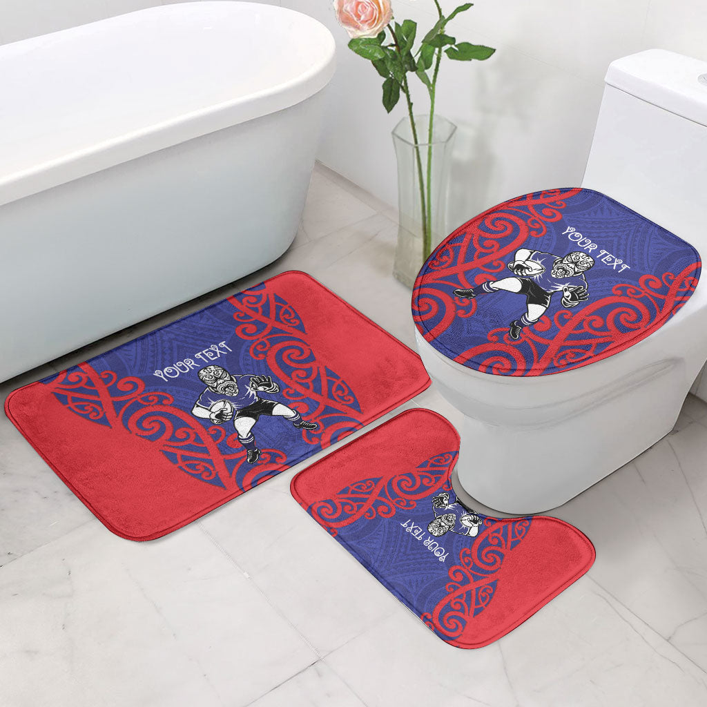Tasman Custom Rugby New Zealand Bathroom Set Aotearoa Maori Pukana Tiki Mascot