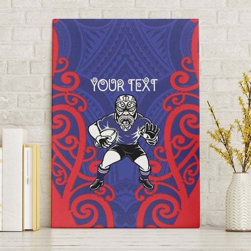 Tasman Custom Rugby New Zealand Canvas Wall Art Aotearoa Maori Pukana Tiki Mascot