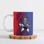 Tasman Custom Rugby New Zealand Ceramic Mug Aotearoa Maori Pukana Tiki Mascot
