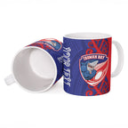 Tasman Custom Rugby New Zealand Ceramic Mug Aotearoa Maori Pukana Tiki Mascot