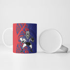 Tasman Custom Rugby New Zealand Ceramic Mug Aotearoa Maori Pukana Tiki Mascot