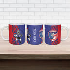 Tasman Custom Rugby New Zealand Ceramic Mug Aotearoa Maori Pukana Tiki Mascot