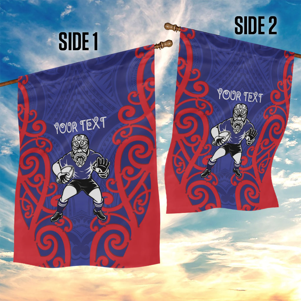 Tasman Custom Rugby New Zealand Garden Flag Aotearoa Maori Pukana Tiki Mascot