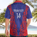 Tasman Custom Rugby New Zealand Hawaiian Shirt Aotearoa Maori Pukana Tiki Mascot