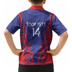 Tasman Custom Rugby New Zealand Hawaiian Shirt Aotearoa Maori Pukana Tiki Mascot