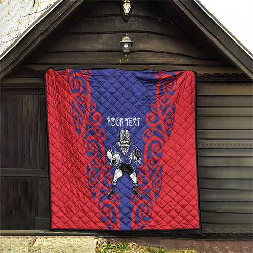 Tasman Custom Rugby New Zealand Quilt Aotearoa Maori Pukana Tiki Mascot