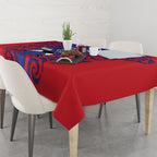 Tasman Custom Rugby New Zealand Tablecloth Aotearoa Maori Pukana Tiki Mascot