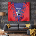 Tasman Custom Rugby New Zealand Tapestry Aotearoa Maori Pukana Tiki Mascot