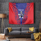 Tasman Custom Rugby New Zealand Tapestry Aotearoa Maori Pukana Tiki Mascot