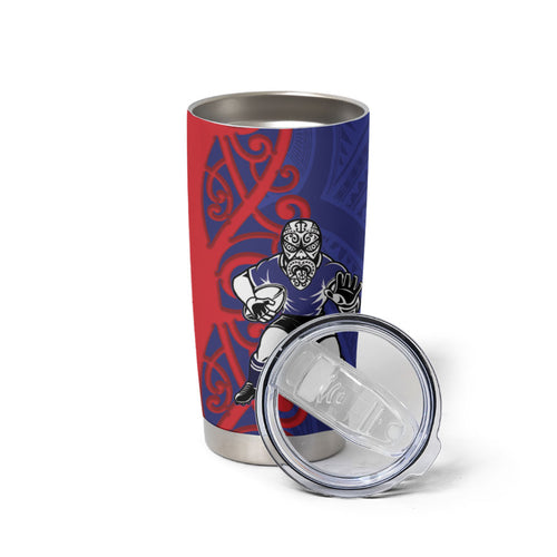 Tasman Custom Rugby New Zealand Tumbler Cup Aotearoa Maori Pukana Tiki Mascot